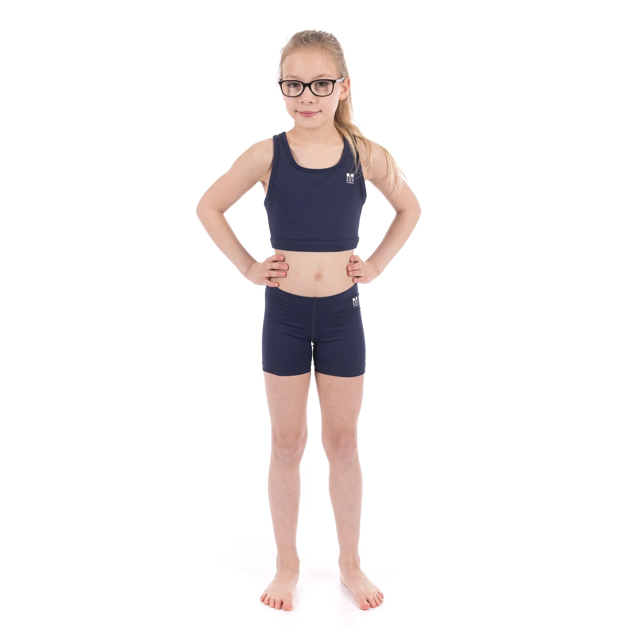 M Fitness Rósa stuttbuxur dökkbláar