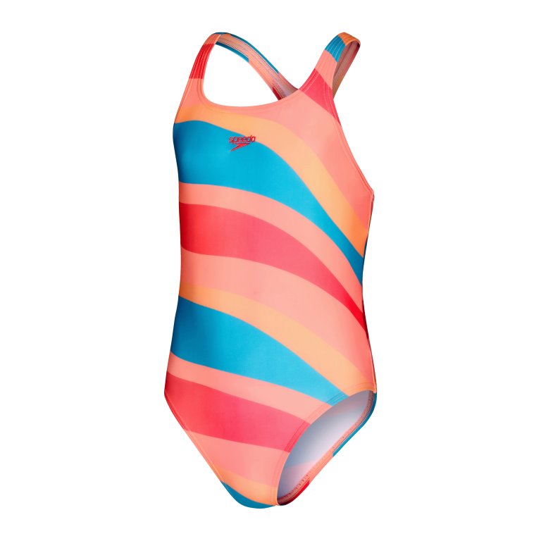 Speedo Girls Printed Medalist sundbolur - Marglita