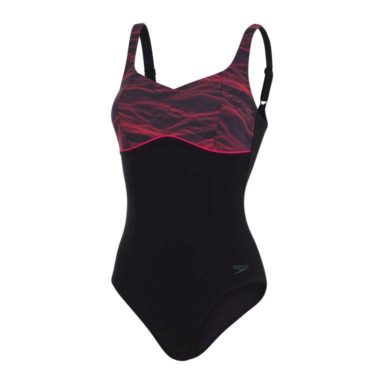 Speedo Women's ContorLustre sundbolur - Svartur/bleikur