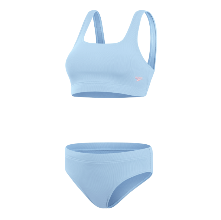Speedo Women's Textured Deep U-back bikiní - Blár