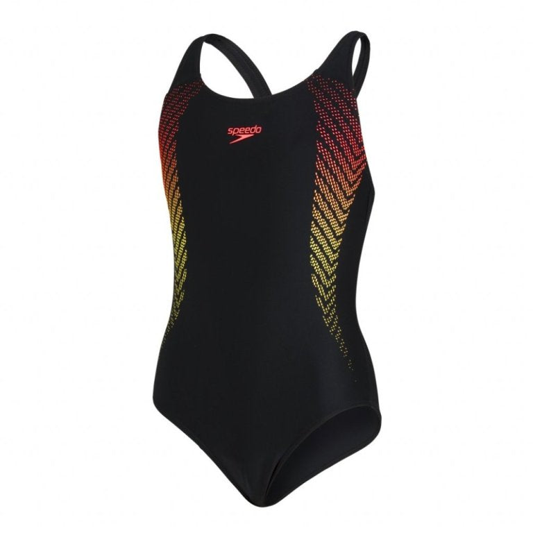 Speedo Girls Plastisol Muscleback sundbolur Svartur/Marglita